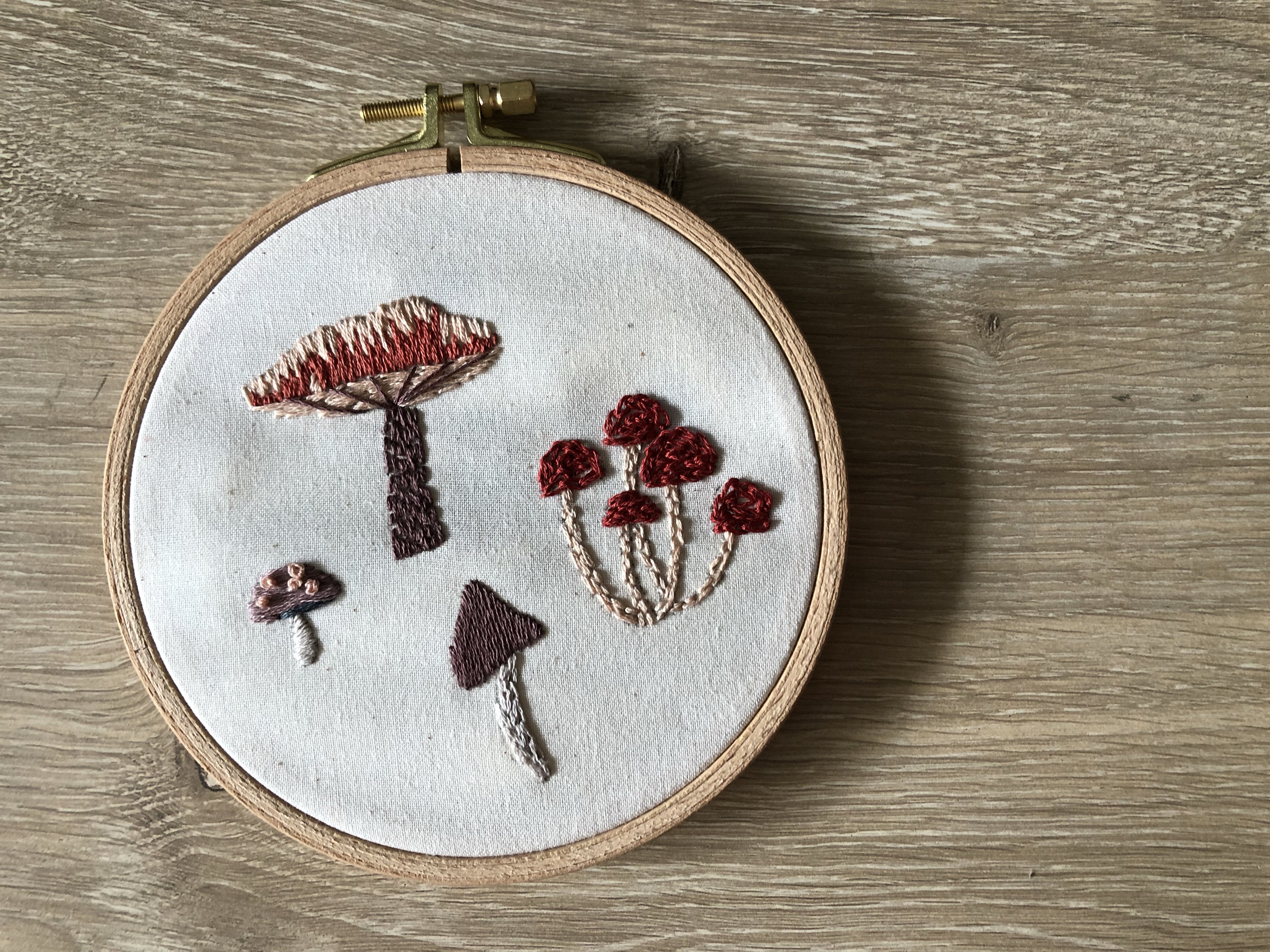 mushroom embroidery.